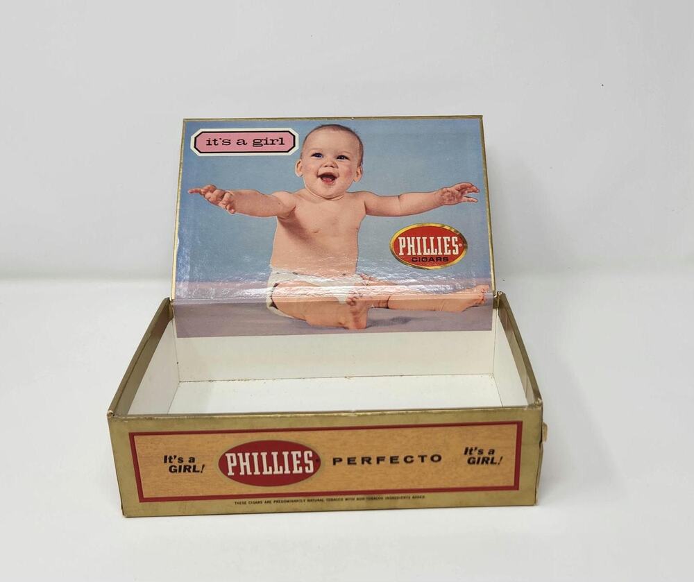 It's a Girl Cigar Box | Baby Keepsake Box | Phillies Cigar Box | 1970s Vintage